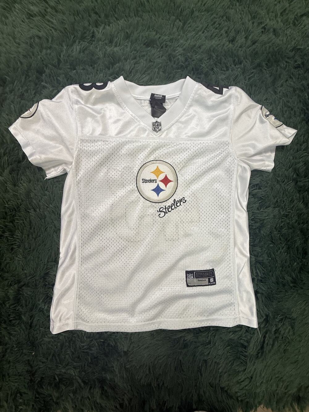 Reebok NFL Pittsburgh Steelers Troy Polamalu 43 Women's White Football Jersey